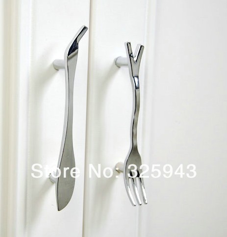 Silver Spoon Knife Fork Kitchen Cabinet Cupboard Closet Drawer Handle Pulls Bars