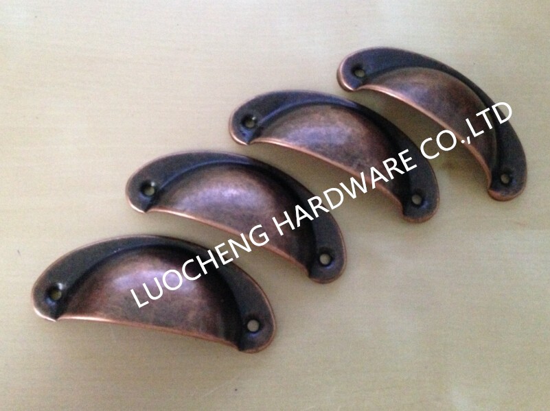 50PCS/ LOT 35mm Shell Antique Style Cabinet Knob Zinc Alloy  DRAWER HANDLES Bronze/ Chrome / Red Bronze Finish