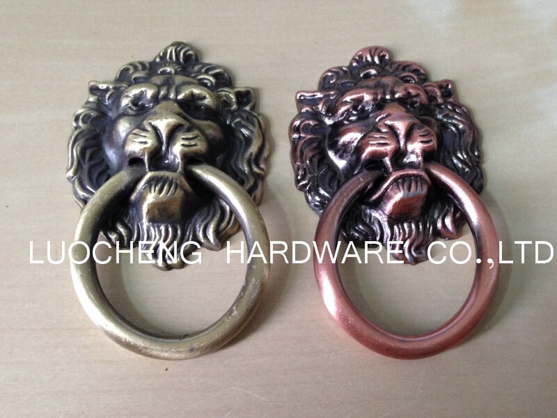 50PCS/ LOT 40mm Cabinet Knob Door Knob / Lion Shape  Zinc Alloy  DRAWER HANDLES Bronze  Finish / Red Bronze Finish