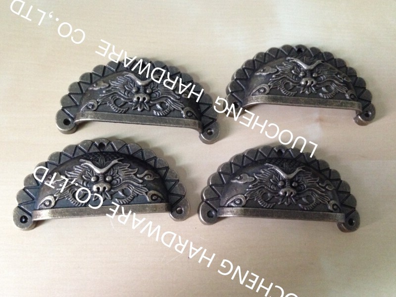 50PCS/ LOT 43mm Dragon Shell Cabinet Knob Door Knob Zinc Alloy  DRAWER HANDLES Bronze  Finish / Red Bronze Finish