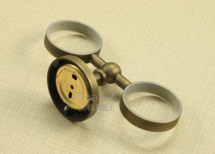 Bathroom Accessories  Antique  Solid Brass The Tumbler European Cup Holder With Cup