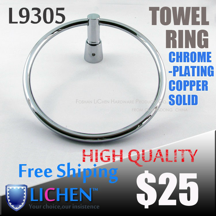 Chinese Factory LICHEN L9304 Modern Chrome plating Copper Brass Robe Hooks Bathroom Accessories Bath Fixtures