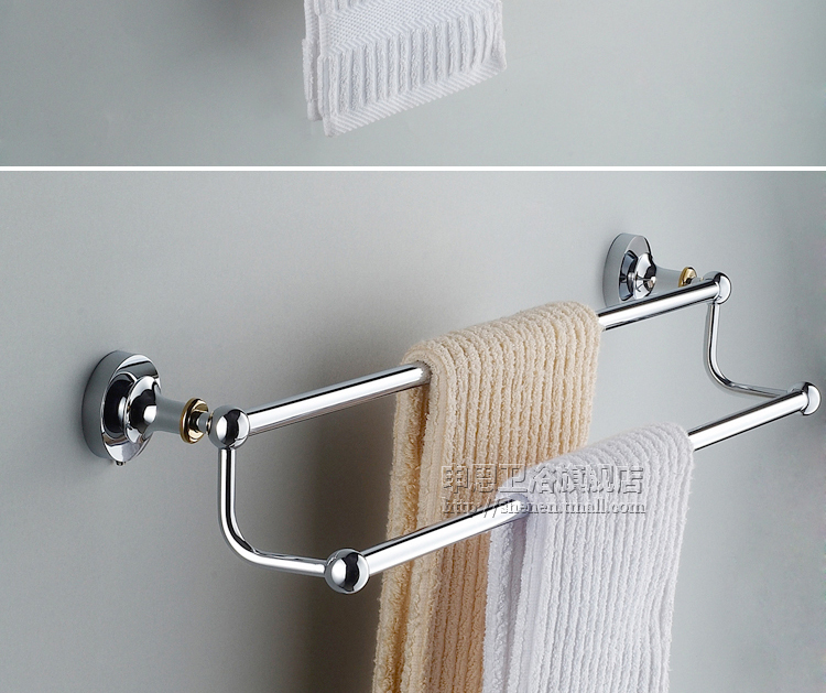 Towel rack copper double towel rack bathroom hardware