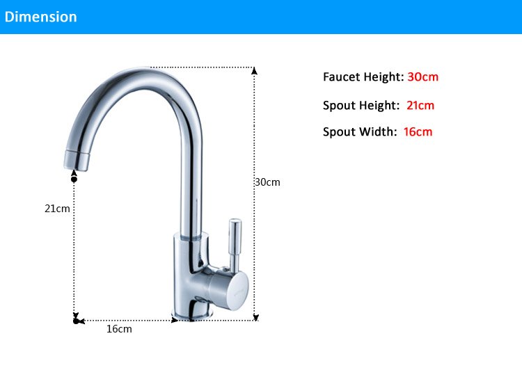 1pc/lot Single Handle single hole Kitchen Faucet, brass facuet