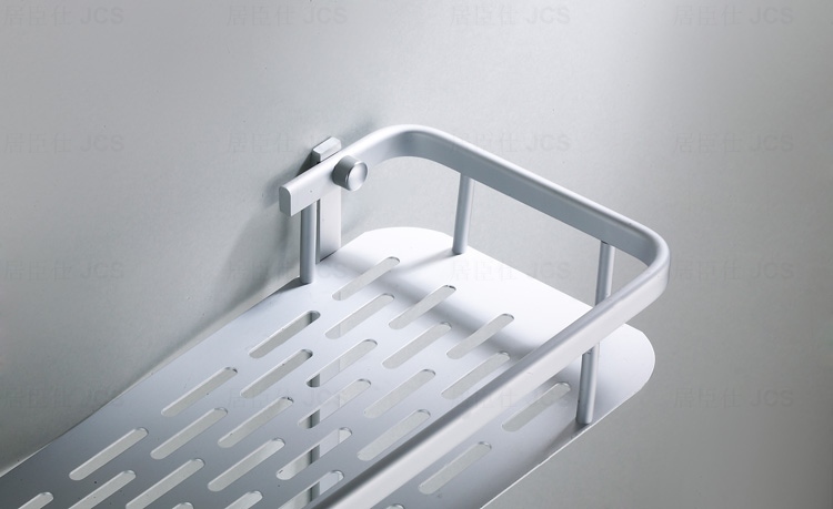 Bathroom hardware accessories aluminum panel double deck shelf double layer rectangle aluminum bathroom hardware accessories
