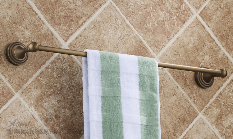 Copper antique towel rack, single towel bar, towel hanging, bathroom hardware accessories