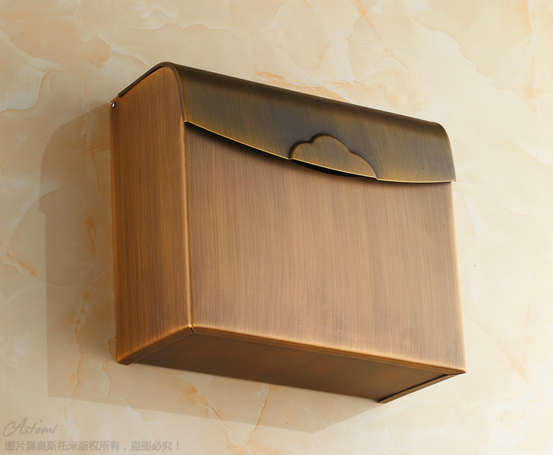 Copper toilet paper box antique toilet paper holder fashion design bathroom waterproof paper box