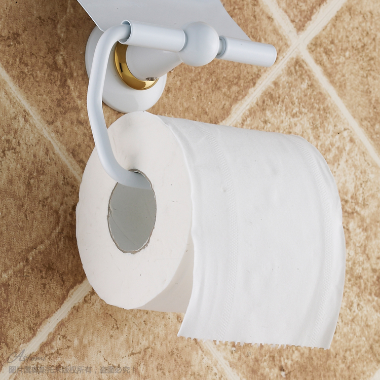 Gold White toilet paper holder, Waterproof toilet paper holder, bathroom hardware