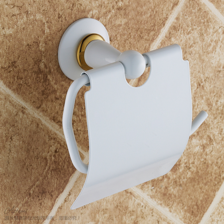 Gold White toilet paper holder, Waterproof toilet paper holder, bathroom hardware