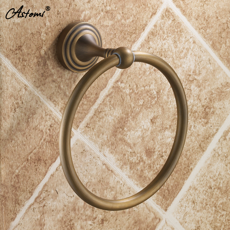 Luxury fashion Antique copper towel ring towel hanging bathroom accessories