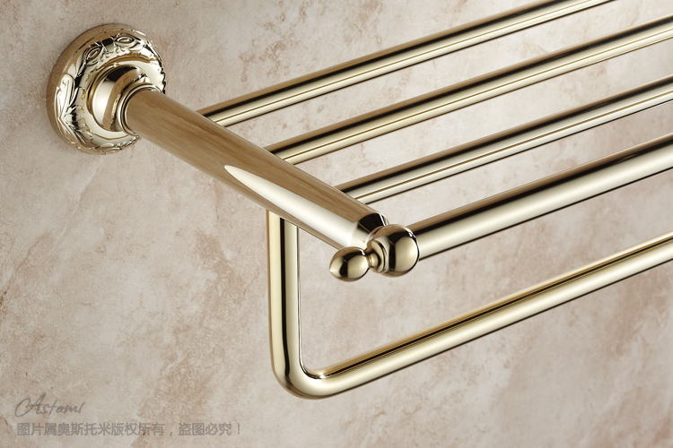 New arrival 60cm gold wall mount towel rack, towel rack 60cm,High grade gold towel rack