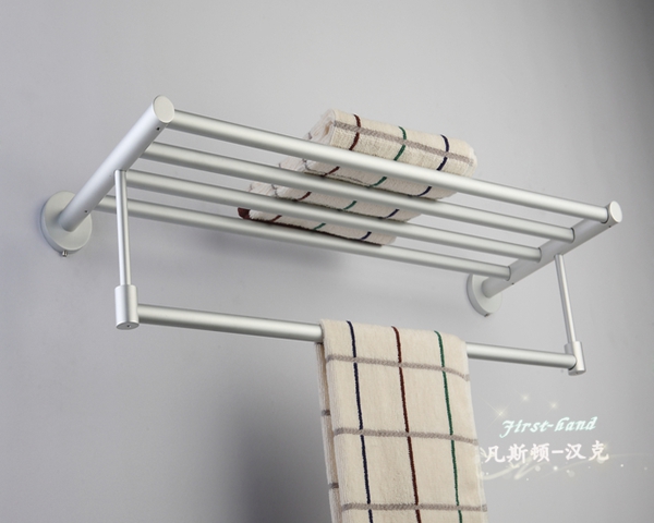 aluminum bathroom double deck towel holder with single bar towel rack bathroom shelf corner shelf wall mount bathroom hardware