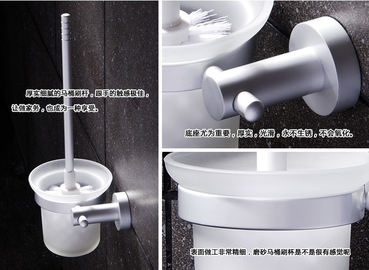 bathroom aluminum toilet brush toilet cup soft-bristle brush head bathroom accessories hardware accessories