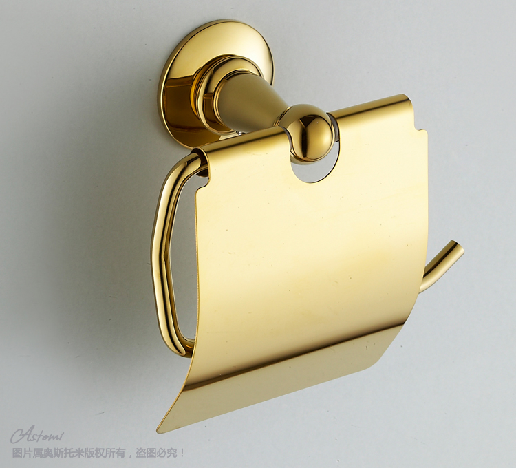 gold plated toilet paper box,  paper towel holder bathroom hardware accessories ,gold paper holer