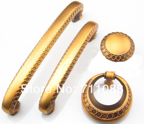128mm Ancient Flower Handle Furniture Handles drawer handles Gold Bronze Wardrobe Handles