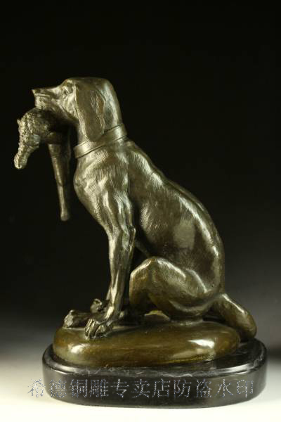 Bronze sculpture, zodiac sculpture crafts gift animal sculpture dog dw-066