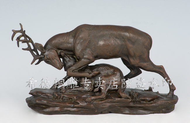 Copper sculpture bronze sculpture, animal sculpture crafts mother and son dw-071