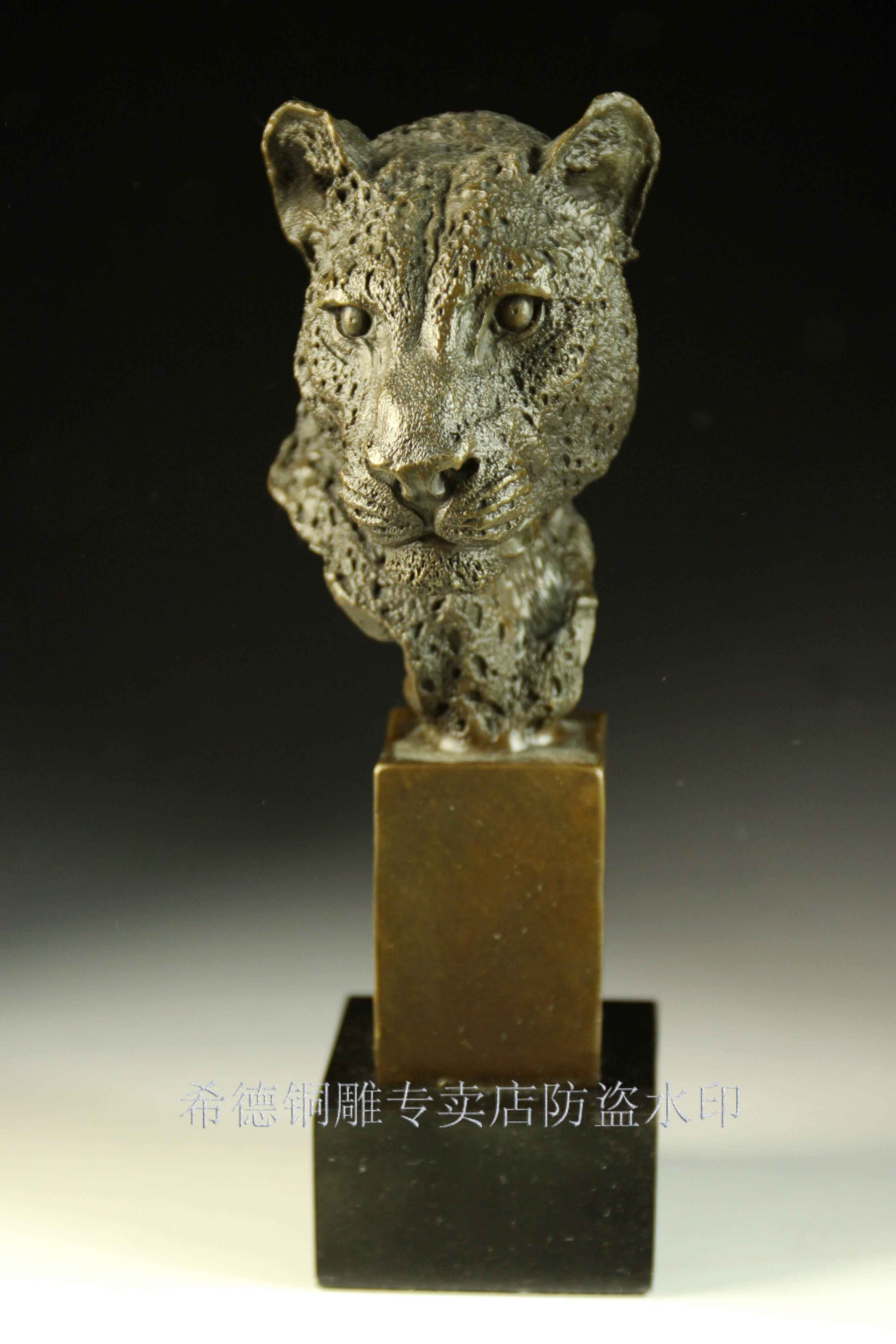 Home decoration bronze copper sculpture leopard head dw-002 crafts