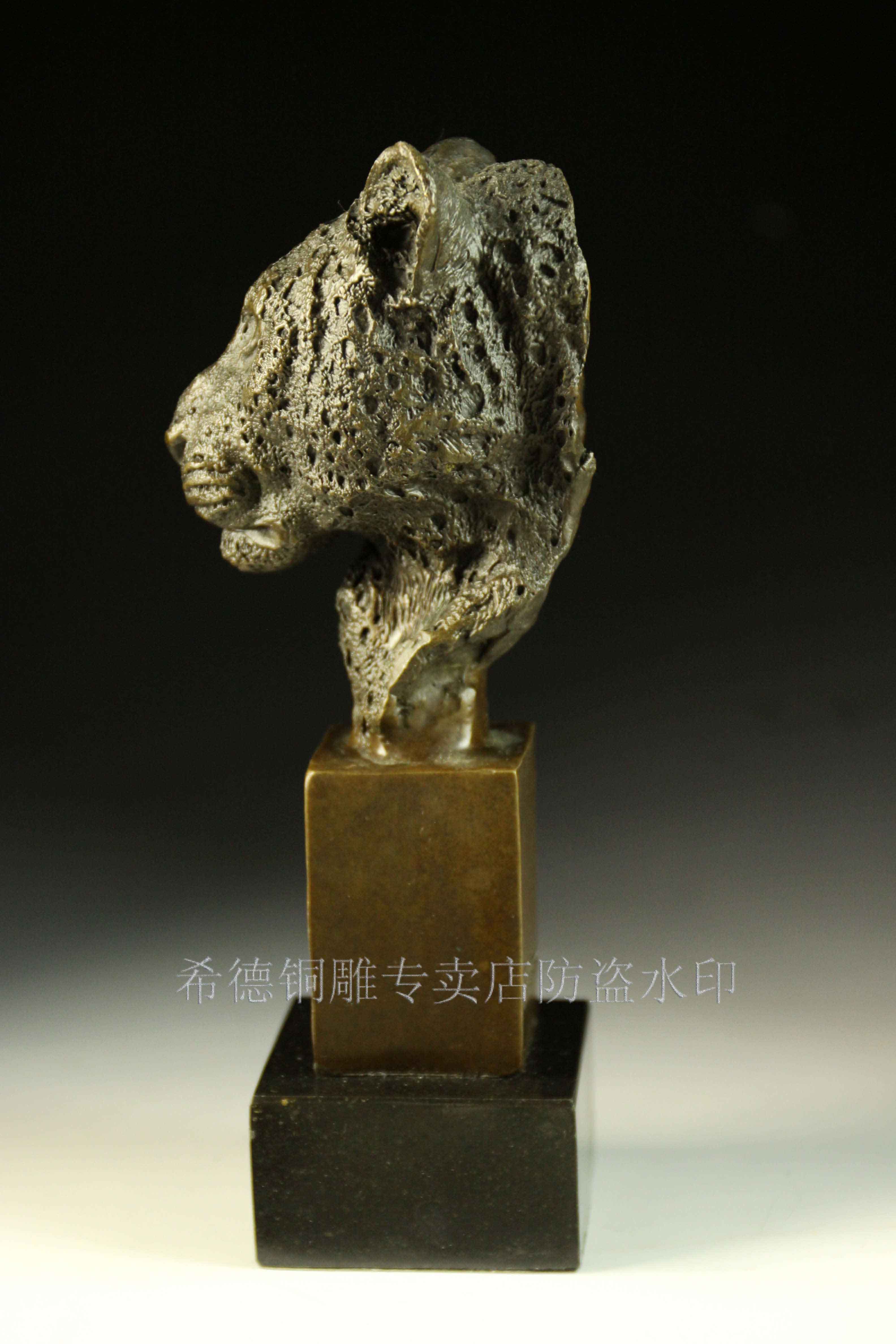 Home decoration bronze copper sculpture leopard head dw-002 crafts