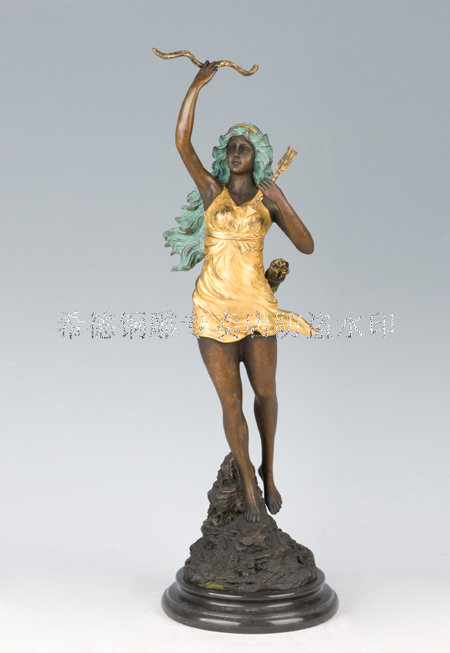 Soft fashion bronze sculpture, decoration female alkire , diana ds-176