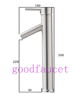 13" Tall NEW Single Handle Brass Bathroom Basin Faucet Vanity Mixer Tap Brushed Nickel Hot & Cold Water Tap