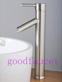 13" Tall NEW Single Handle Brass Bathroom Basin Faucet Vanity Mixer Tap Brushed Nickel Hot & Cold Water Tap