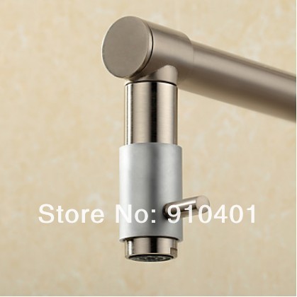 Factory directly sell!NEW Contemporary High-Pressure kitchen faucet two spouts vessel mixer tap nickle brushed finish