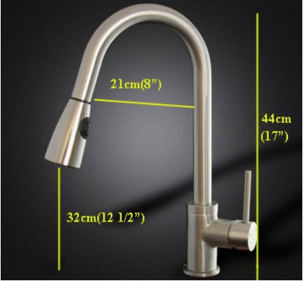Solid brass in brushed nickle Pull down 2 function stream &spray Kitchen faucet swivel spout  mixer tap high quality