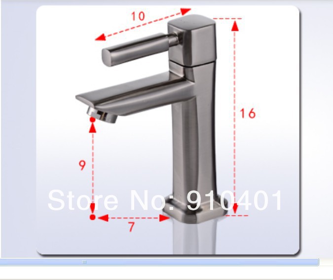 Wholesale And Retail Promotion Brushed Nickel Bathroom Basin Faucet Deck Mounted Single Lever Sink Mixer Tap