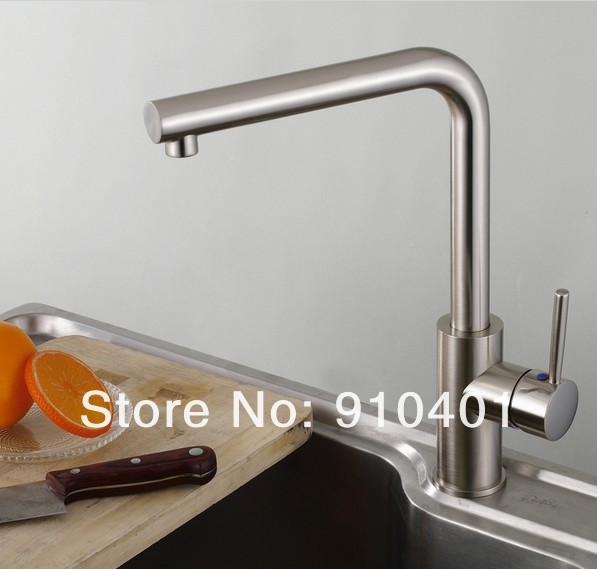 Wholesale And Retail Promotion Brushed Nickel Single Handle Kitchen Sink Faucet Swivel Spout Vessel Mixer Tap