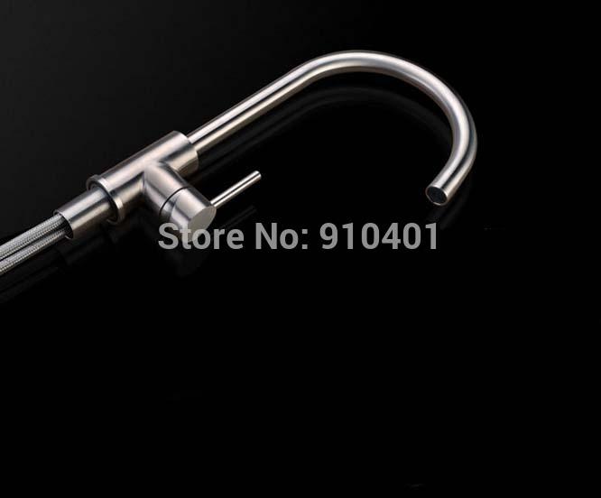 Wholesale And Retail Promotion Deck Mounted Brushed Nickel Kitchen Faucet Swivel Spout Single Handle Mixer Tap