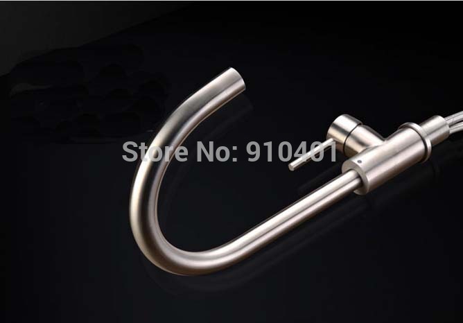 Wholesale And Retail Promotion Deck Mounted Brushed Nickel Kitchen Faucet Swivel Spout Single Handle Mixer Tap