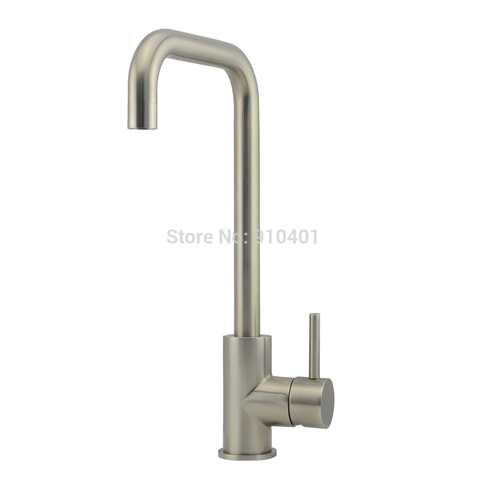 Wholesale And Retail Promotion Luxury Brushed Nickel Kitchen Faucet Single Handle Sink Mixer Tap Deck Mounted