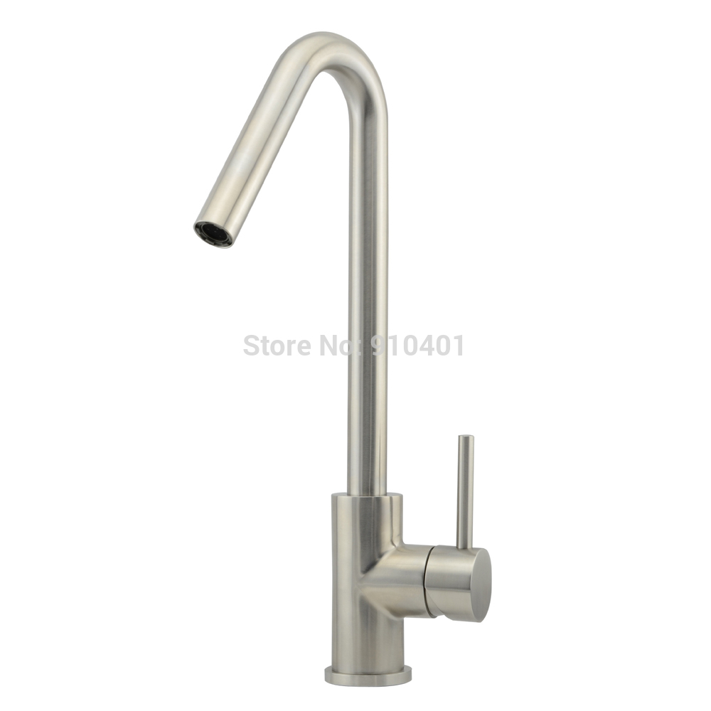 Wholesale And Retail Promotion Modern Style Brushed Nickel Kitchen Faucet Single Handle Swivel Spout Mixer Tap