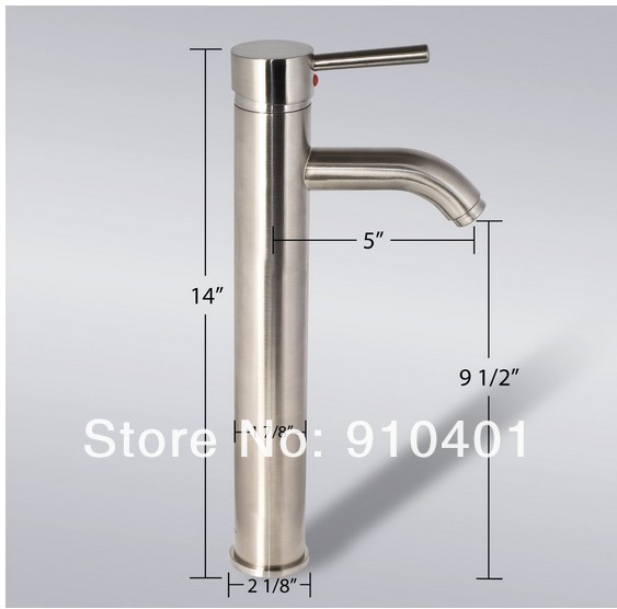 Wholesale And Retail Promotion NEW Brushed Nickel Bathroom Basin Faucet Single Handle Sink Mixer Tap Tall Style