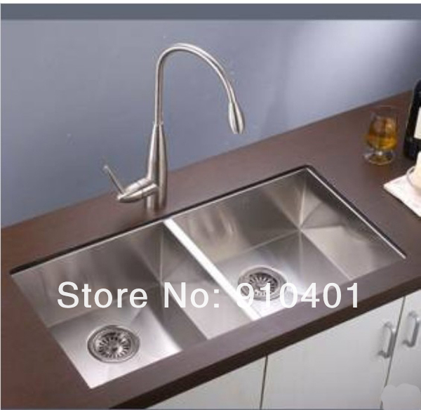 Wholesale And Retail Promotion NEW Brushed Nickel Swivel Spout Kitchen Bar Sink Faucet Mixer Tap Single Lever