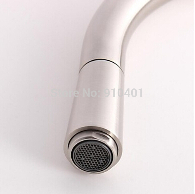 Wholesale And Retail Promotion Pull Out Brushed Nickel Kitchen Faucet Single Handle Sink Mixer Tap Deck Mounted