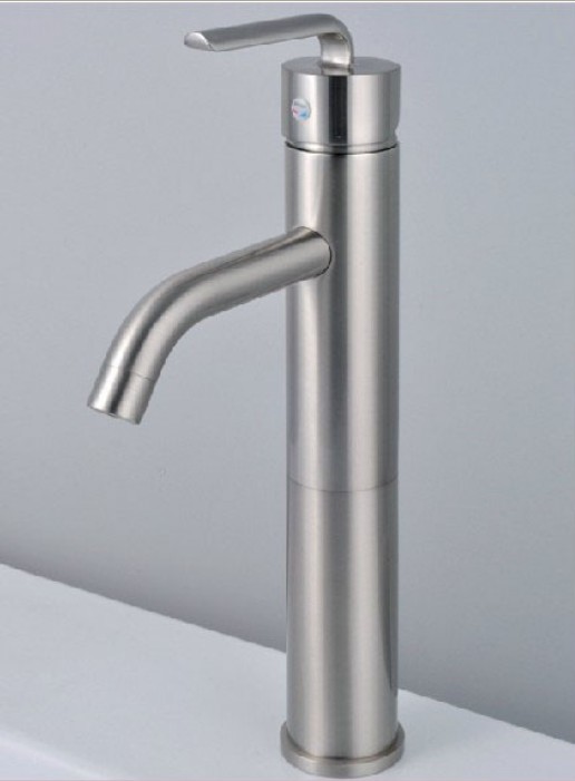 Wholesale And Retain Promotion Brushed Nickel Bathroom Tall Basin Faucet Vanity Sink Mixer Tap Single Handle