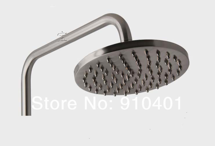 Wholesale And Retail Promotion NEW Luxury Wall Mounted Brushed Nickel Rain Shower Tub Mixer Tap Shower Column