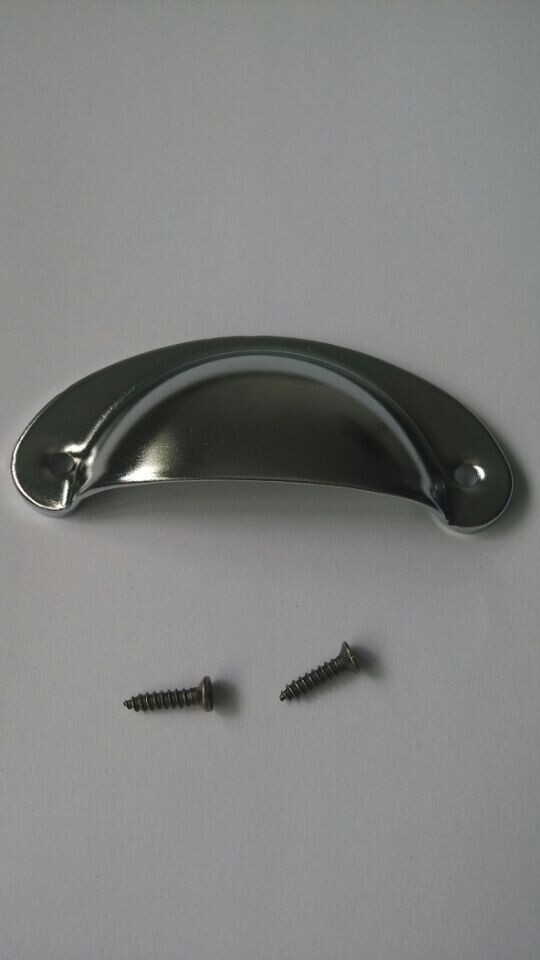 2 PCS/LOT Antique metal drawer handle chrome shells 82mm semicircular handle cabinet handle