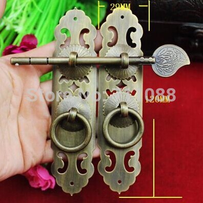 Antique small size copper door handle cabinet handle decoration accessories trumpet Caligula handle