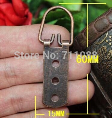 Antique three hole hook arc decoration small metal red bronze hook