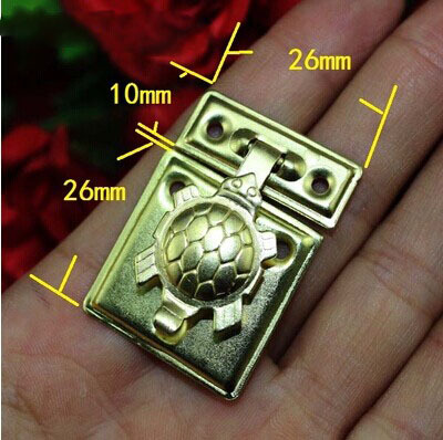 High quality turtle buckle gift box iron hasp lock wooden buckle