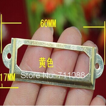 New arrival label buckle trumpet brass iron label handle decorative box gift card label packing accessories