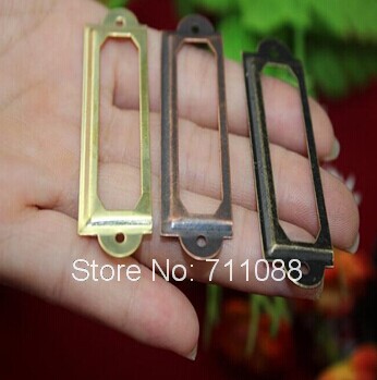 New arrival label buckle trumpet red bronze iron label handle decorative box gift card label packing accessories