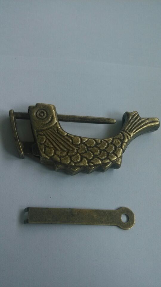 Special fish lock ancient antique lock vintage padlock auspicious fish old lock