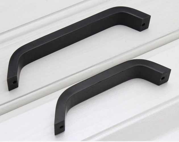 Cabinet Handle Space Aluminum Solid Black Cupboard Drawer Kitchen Handles Pulls Bars 160mm Hole Spacing