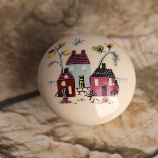 Little Fairy Tale House Ceramic Cabinet Knobs Cabinet Cupboard Closet Dresser Knobs Handles Pulls Knobs Kitchen Bedroom Lovely