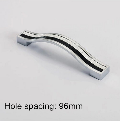Shiny Cabinet Handle Cupboard Drawer Pull Bedroom Handle Modern Furniture Pulls Bar White 128mm Hole spacing