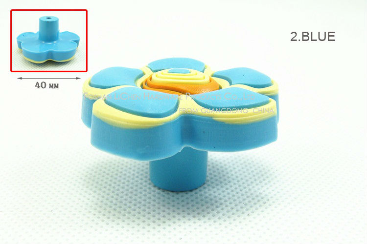 Chinese LICHEN Cartoon knobs (10 pcs/lot) Soft PVC Red Yellow Blue Flower Drawer Cabinet Door Knobs knob handle